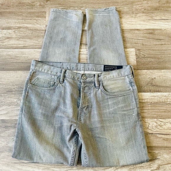 All Saints Gray Cigarette Fit Jeans Size 30 - Picture 3 of 10